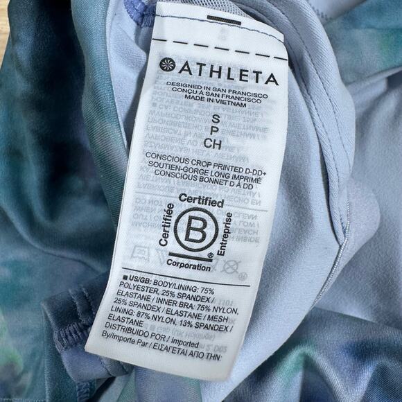 Athleta Conscious Crop Printed Bra D-DD Women's Size Small New Without Tags - Picture 4 of 7